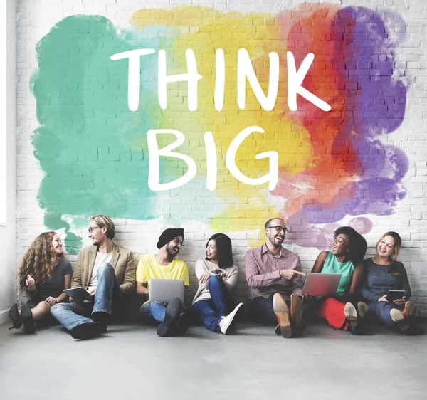 Think big concept and diversity people