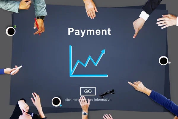 Business People Pointing on Payment Concept