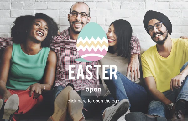 Easter concept and diversity people