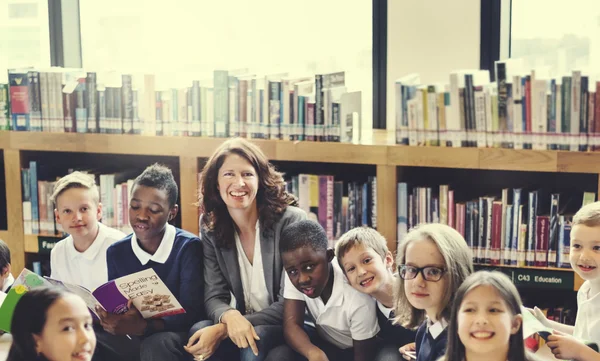 Pupils having lesson at school