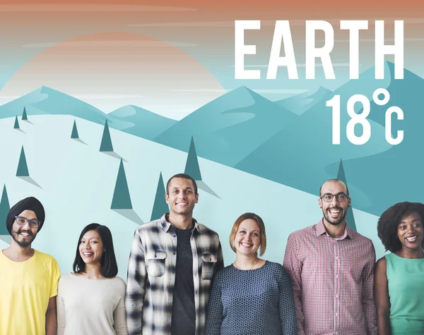 Earth concept and diversity people