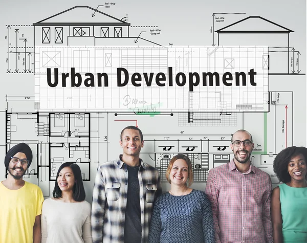 Diversity people with urban development