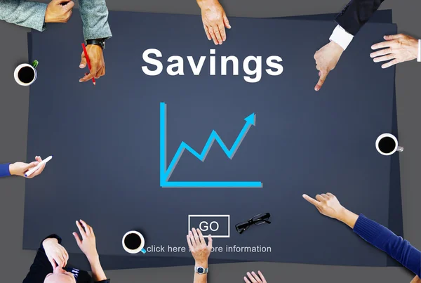 Business People Pointing on Savings Concept