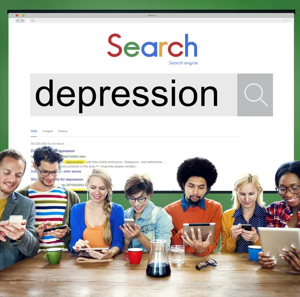 Diversity people and Depression Concept