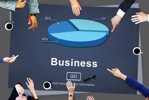 Business People and Business Statistics Concept