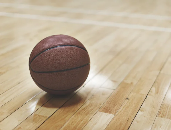 Basketball on wooden floor