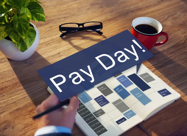 Man working with Pay Day Concept