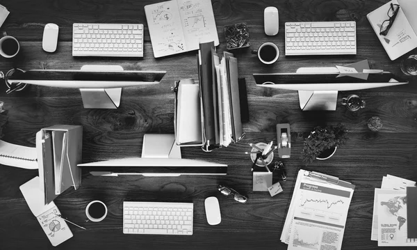 Contemporary Office Desk with Computers