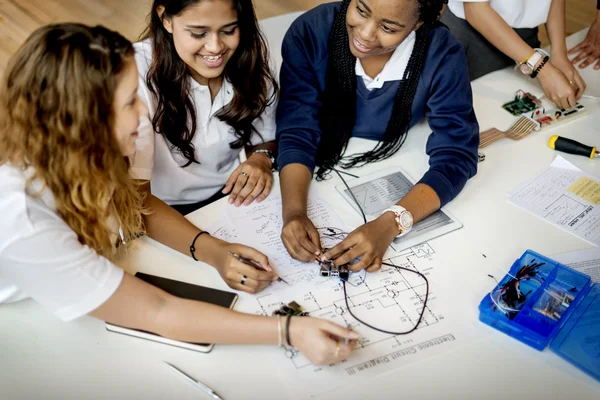 Students Planning and learning at table