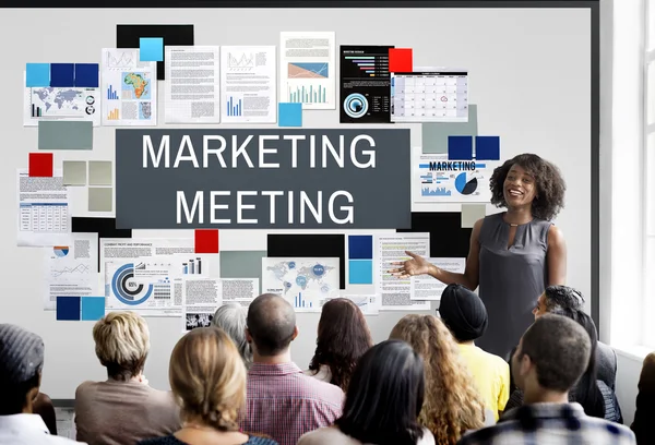 People at seminar with Marketing Meeting