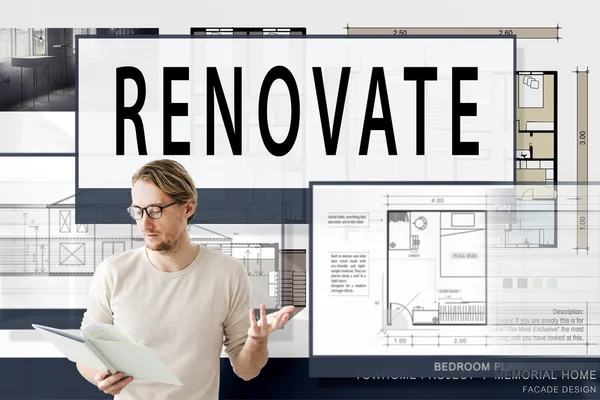Businessman working with renovate