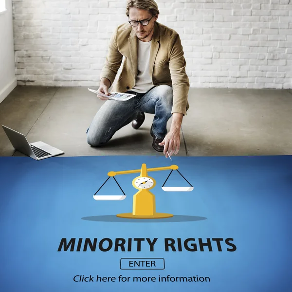 Businessman working with Minority Rights