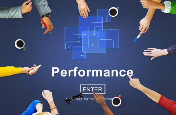 Business People Pointing on Performance