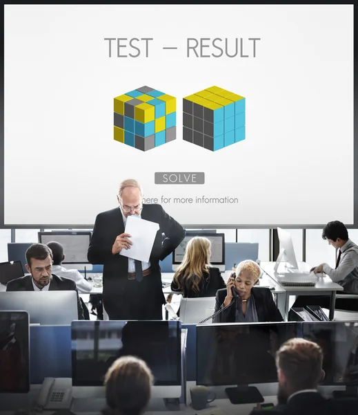 Business workers and Test Result