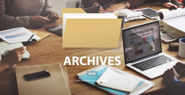 Business People working with Archives Concept