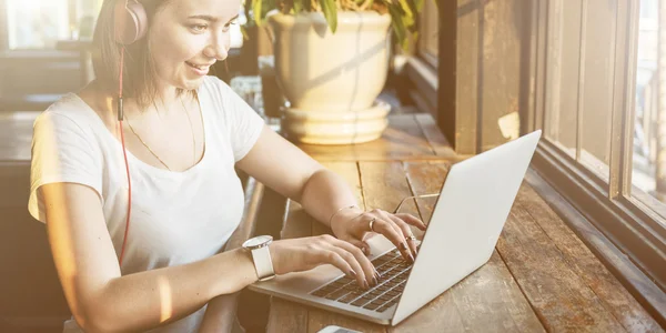 Woman using digital device