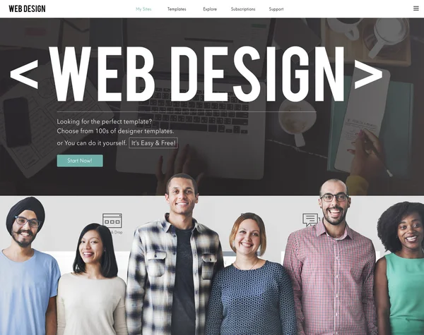 Diversity people with web design