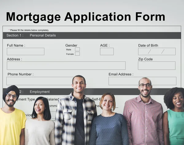 Diversity people with Mortgage Application Form