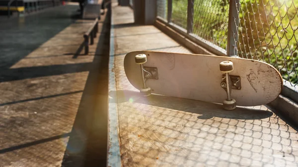 Skateboard in summer street