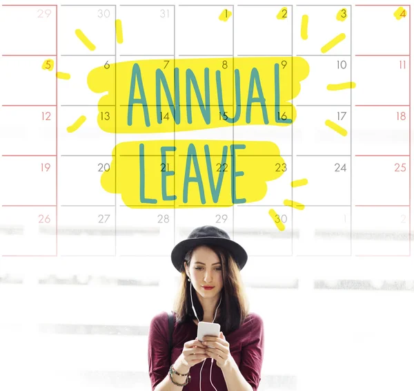 Annual leave on the calendar