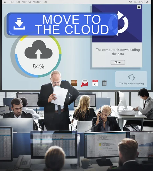Business workers and Move To Cloud