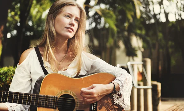 Beauty Girl with Guitar