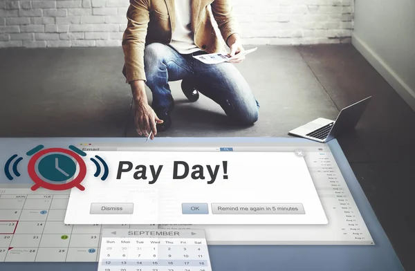 Businessman working with Pay Day