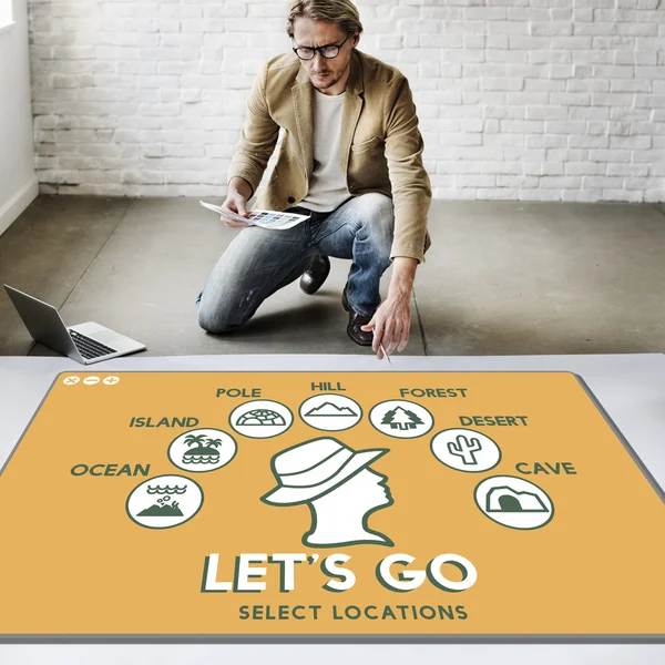 Businessman working with Lets Go