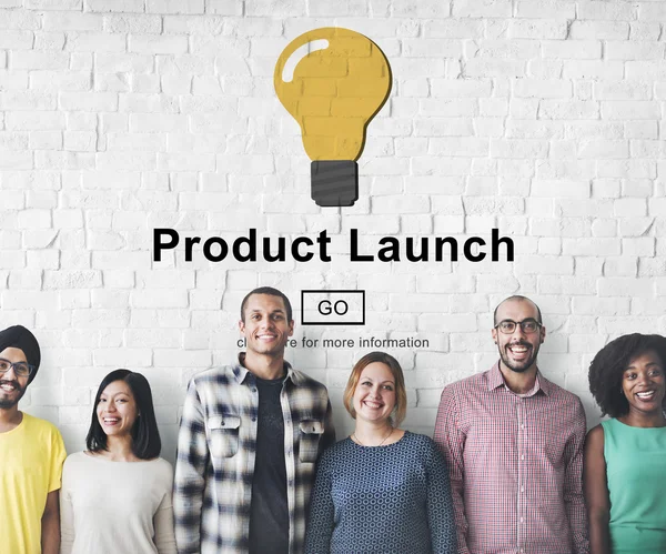 Diversity people with product launch