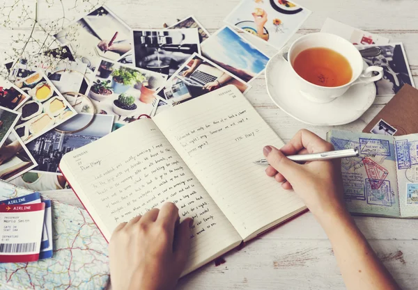 Woman Writing Travel Diary