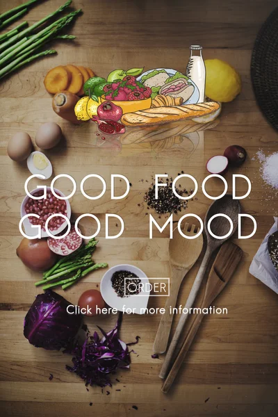 Good Food good Mood  Concept