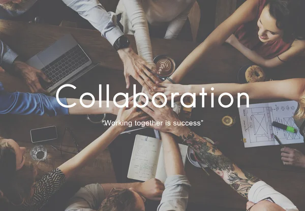 People with hands together and Collaboration