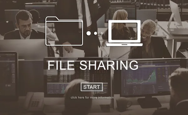 Business people working and File Sharing