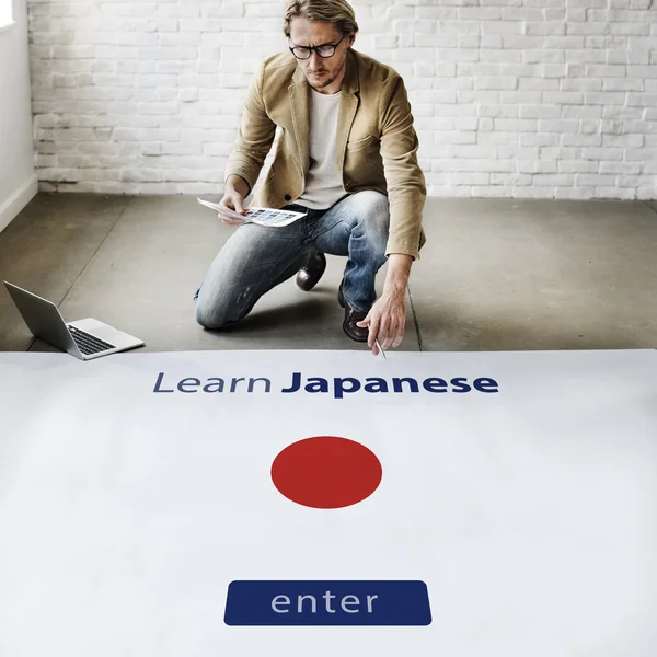 Businessman working with Learn Japanese