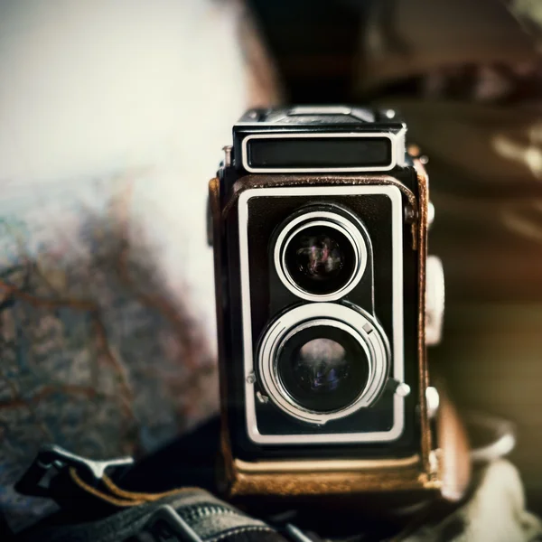 Vintage two lens camera