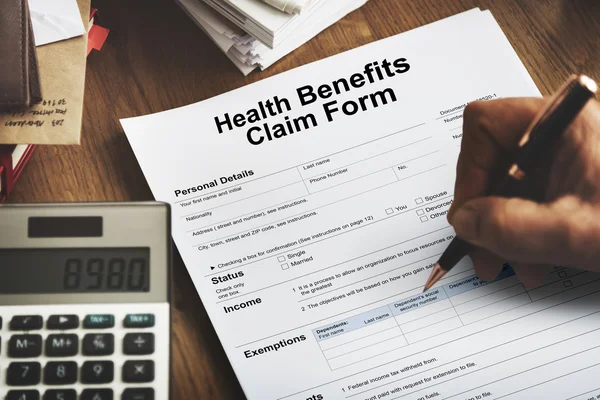 Piece of paper with Health Benefits Claim Form