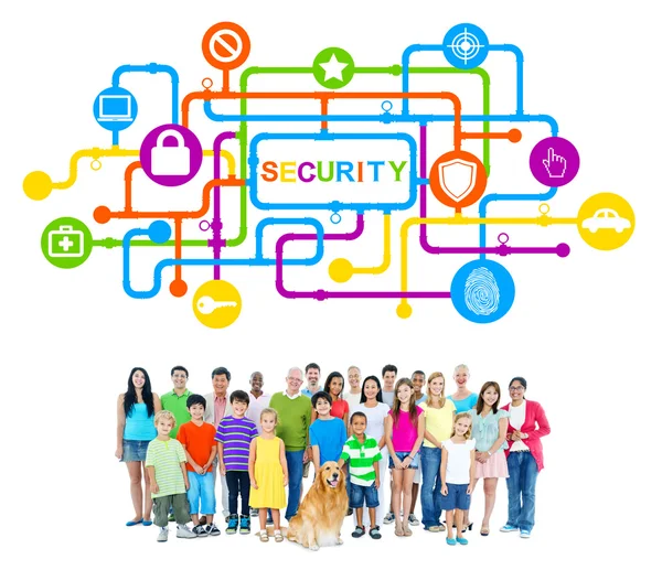 People and Dog with Security Concepts