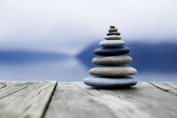 Zen balancing pebbles