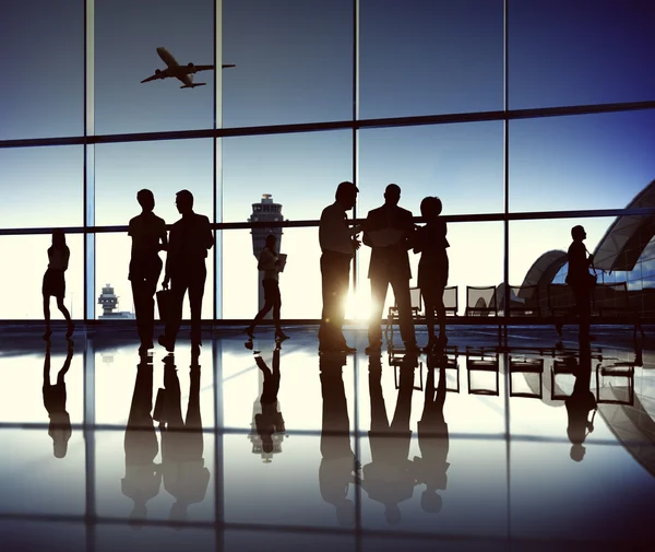 Business people waiting in an airport