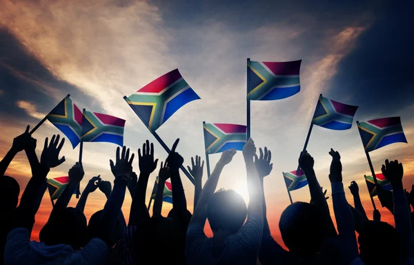 People Waving South African Flags