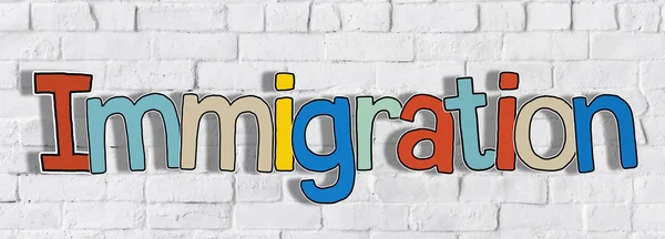 Word  Immigration on wall