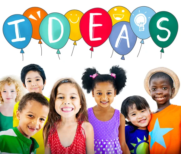 Ideas Concept with Group of Multiethnic Children