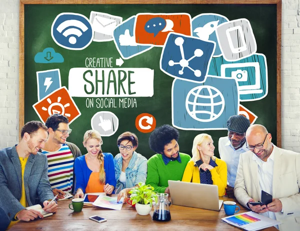 Concept of creative share in social media
