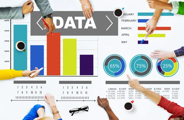 People and Data Analytics Charts Concept