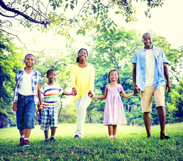 Happy African Family during Holiday Vacation