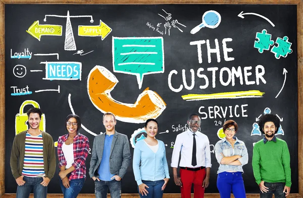 Diverse people and The Customer Service