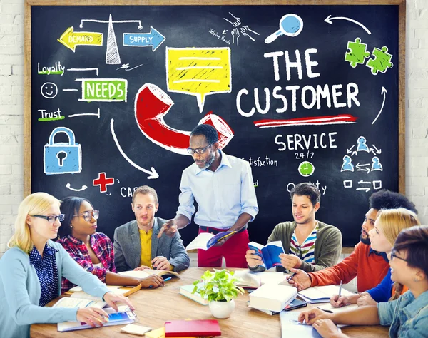 Diverse people and The Customer Service