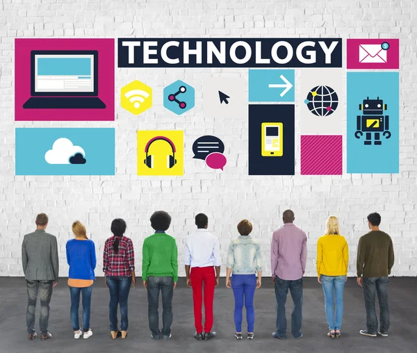 Diverse people and Technology Concept