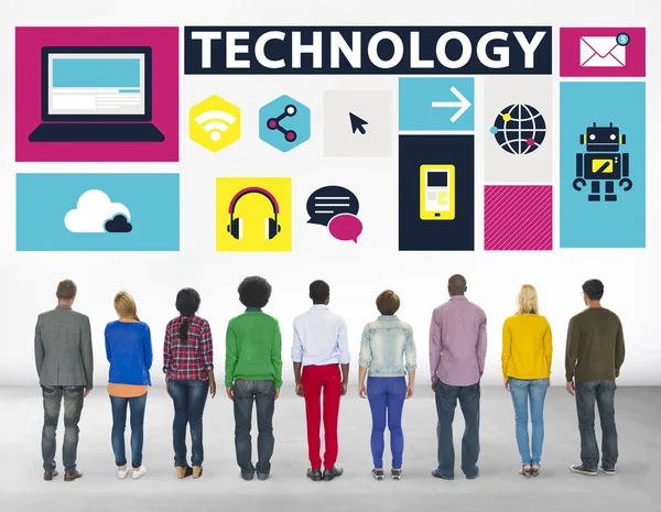 Diverse people and Technology Concept