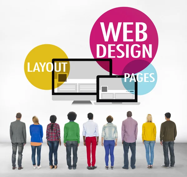 Diverse people and Web Design Concept